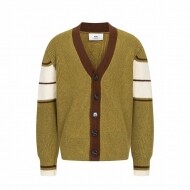 아미 AMI 하트 타월 자수 펀칭 브이넥 니트 카디건