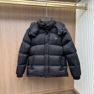 프라다 크롭 리나일론 다운 점퍼 25038