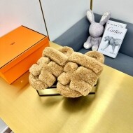에르메스 Hermès 모던 캐주얼 모피 일체형 여성 털 슬리퍼