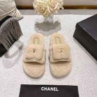 샤넬 CHANEL 클래식 로고 컴포트 일자 여성 퍼 슬리퍼