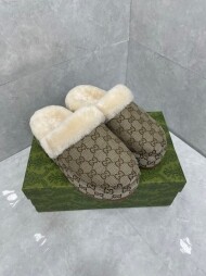 구찌 GUCCI 빈티지 키높이 여성 털 슬리퍼