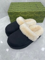 구찌 GUCCI 빈티지 키높이 여성 털 슬리퍼