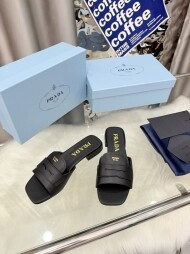 프라다 PRADA 패션 야상 힐 여성 일자 슬리퍼