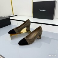샤넬 CHANEL 심플 경전고전 여성 굵은 굽 힐