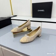 샤넬 CHANEL 리본 프리미엄 여성 굵은 굽 힐