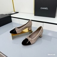 샤넬 CHANEL 리본 프리미엄 여성 굵은 굽 힐