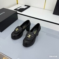 샤넬 CHANEL 클래식 로고 굵은 굽 여성 힐