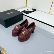 샤넬 CHANEL 클래식 로고 굵은 굽 여성 힐