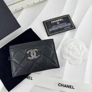 샤넬 CHANEL AP3917 펀칭 레터링 더블 C 카드 지갑 11×8x2cm