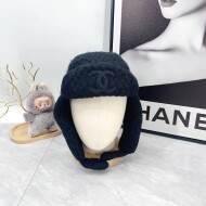 샤넬 CHANEL 로고 자수 패션 귀달이 니트 챙 모자