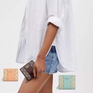 코치 시그니처 자카드 스냅 반지갑 3컬러 CU991 CT980