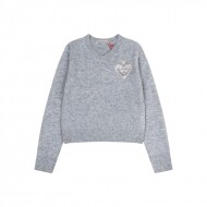 마르디 MARDI MERCREDI 하트 로고 브이넥 패션 여성 니트