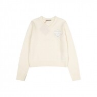 마르디 메크르디 MARDI MERCREDI 하트 로고 브이넥 패션 여성 니트