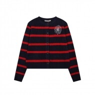 마르디 메크르디 MARDI MERCREDI 스트라이프 클래식 소프트 여성 니트 카디건