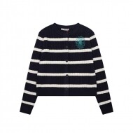 마르디 메크르디 MARDI MERCREDI 스트라이프 클래식 소프트 여성 니트 카디건