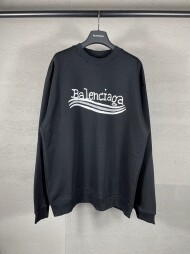 발렌시아가 BALENCIAGA 로고 트렌디 레트로 캐주얼 커플 크루넥 스웨트셔츠