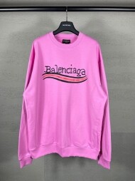 발렌시아가 BALENCIAGA 로고 트렌디 레트로 캐주얼 커플 크루넥 스웨트셔츠