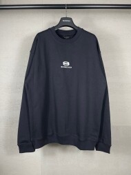 발렌시아가 BALENCIAGA 로고 트렌디 레트로 캐주얼 커플 크루넥 스웨트셔츠