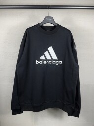 발렌시아가 BALENCIAGA 로고 트렌디 레트로 캐주얼 커플 크루넥 스웨트셔츠