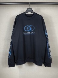 발렌시아가 BALENCIAGA 로고 트렌디 레트로 캐주얼 커플 크루넥 스웨트셔츠