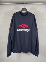 발렌시아가 BALENCIAGA 로고 트렌디 레트로 캐주얼 커플 크루넥 스웨트셔츠