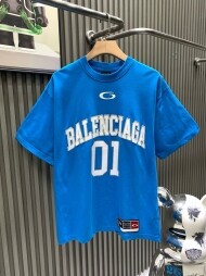 발렌시아가 BALENCIAGA 로고 트렌디 레트로 캐주얼 반팔 티셔츠