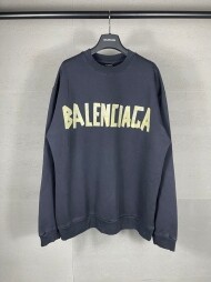 발렌시아가 BALENCIAGA 로고 트렌디 레트로 캐주얼 커플 크루넥 스웨트셔츠