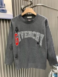지방시 Givenchy 로고 트렌드 캐주얼 니트 라운드 니트