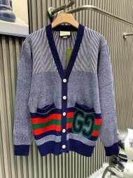 구찌 GUCCI 클래식 빈티지 싱글 배색 일자 캐주얼 니트