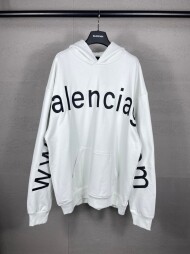 발렌시아가 BALENCIAGA 로고 자수 트렌드 빈티지 캐주얼 커플 후드