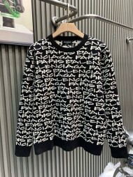발렌시아가 BALENCIAGA 풀 프린트 자카드 니트 스웨터