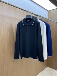 로로피아나 Loro Piana 빈티지 캐주얼 편안한 남성 폴로 니트