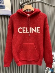 셀린느 CELINE 로고 자수 트렌드 캐주얼 후드 니트
