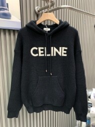 셀린느 CELINE 로고 자수 트렌드 캐주얼 후드 니트