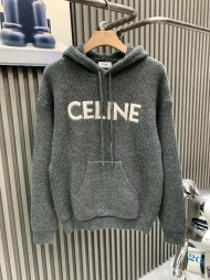 셀린느 CELINE 로고 자수 트렌드 캐주얼 후드 니트