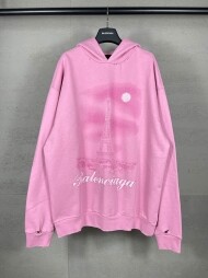 발렌시아가 BALENCIAGA 트렌디한 디자인 패턴 빈티지 후드티셔츠 남녀공용