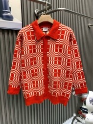 버버리 BURBERRY 체크 패턴 빈티지 캐주얼 터틀넥 니트