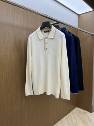 로로피아나 Loro Piana 빈티지 캐주얼 편안한 남성 폴로 니트