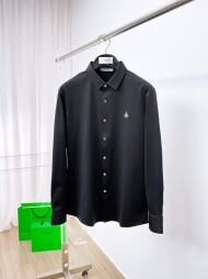 프라다 PRADA 심플 스몰 로고 캐주얼 남성 셔츠