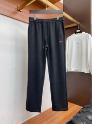 제냐 ZEGNA 자수 스몰 로고 와이드 기모 도톰 남녀 캐주얼 바지