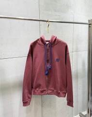로에베 LOEWE 자수 스몰 로고 캐주얼 컴포트 남녀 후드 점퍼