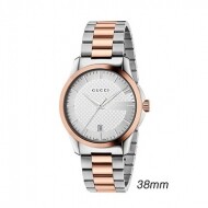 구찌 YA126447 G 타임리스 핑크 콤비 스틸 브레이슬릿 쿼츠 남성용 시계