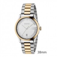 구찌 시계 남녀공용 G타임리스 실버 골드 YA126450 투톤 콤비메탈 38mm