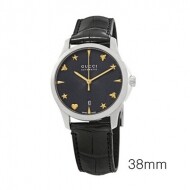 구찌 G 타임리스 오토매틱 블랙다이얼 검판 여성 시계 YA126469