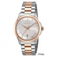 구찌 G-타임리스 쿼츠 실버 다이얼 남성 시계 YA126473