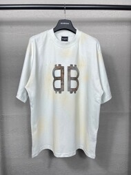 발렌시아가 BALENCIAGA 로고 트렌드 디자인 캐주얼  반팔 티 남녀 공용