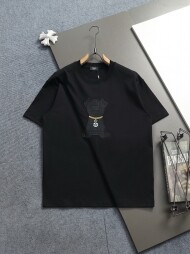 펜디 FENDI 강아지 자수 컴포트 라운드 커플 반팔 티