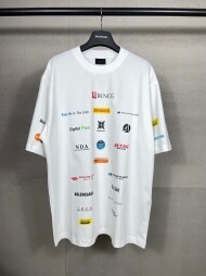 발렌시아가 BALENCIAGA 로고 트렌드 디자인 캐주얼  반팔 티 남녀 공용