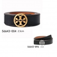 TORY BURCH 토리버치 T logo black brown 여성 벨트 56643