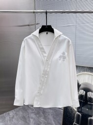 크롬하츠 Chrome Hearts 로고 모던 디자인 브이넥 긴팔 셔츠